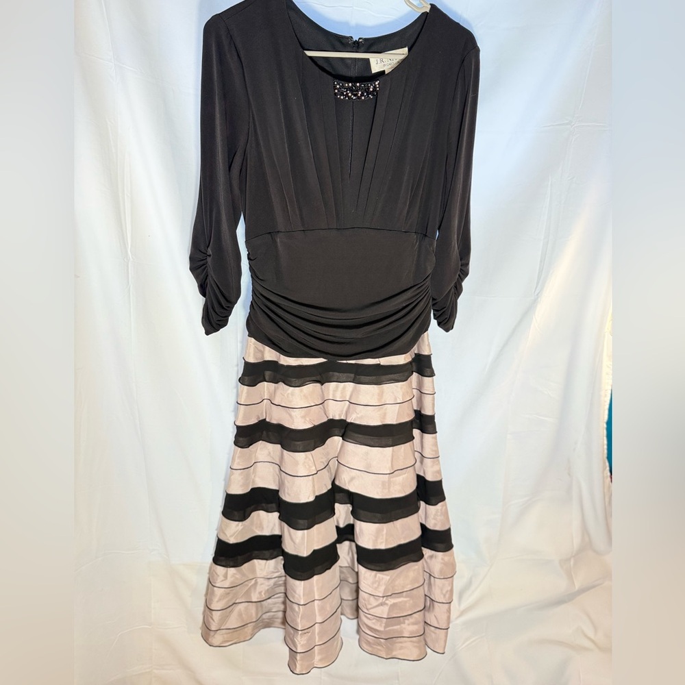 J.R. Nites Vintage Ruffled Sz 12 Black Dress